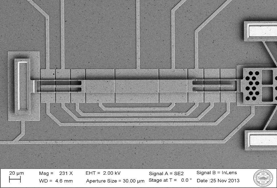 SEM Image of Single Deformable Mirror with Chevron Actuator